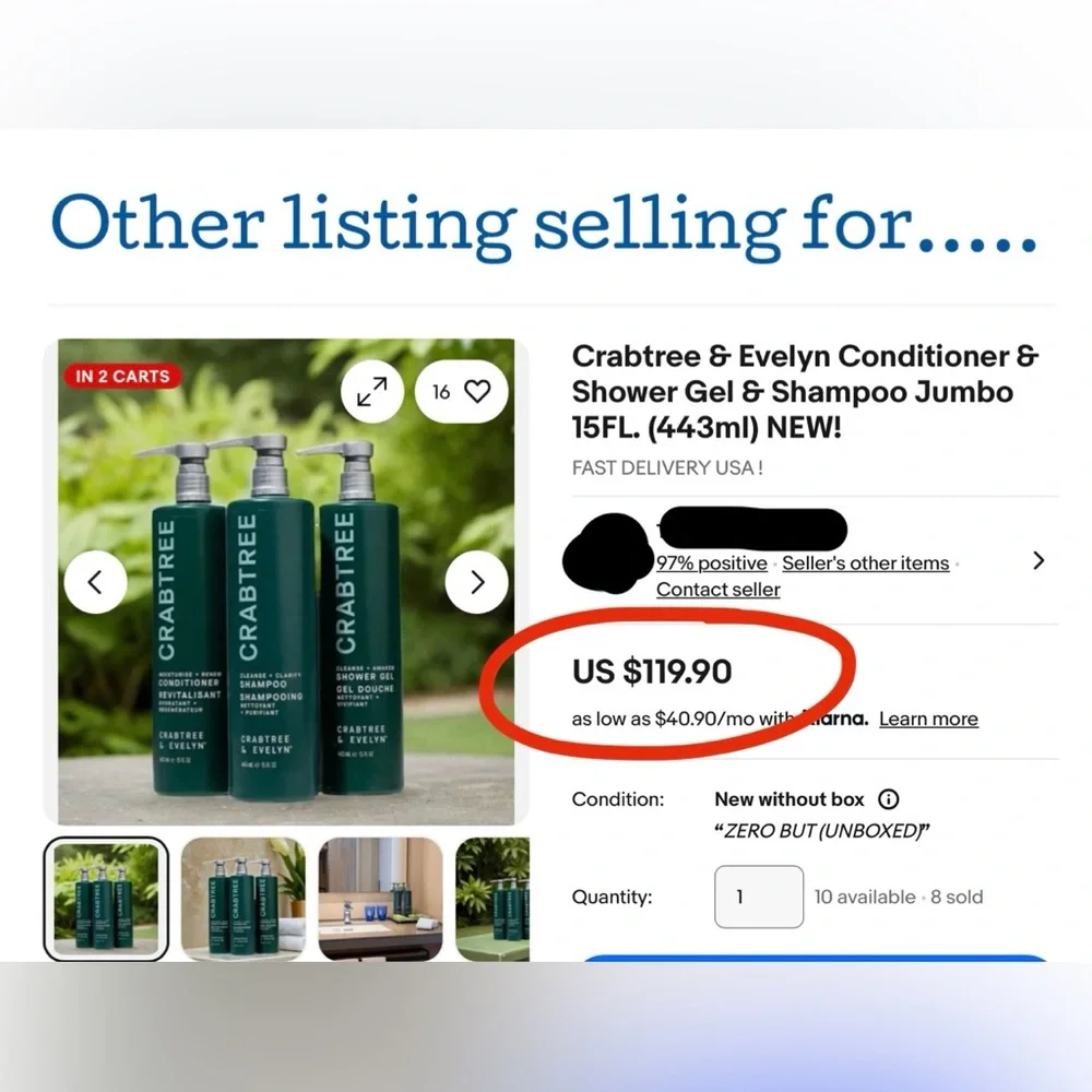 LAST SET❗️CRABTREE & EVELYN CONDITIONER, SHAMPOO & SHOWER GEL SET - 15 fl.oz